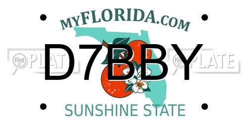 D7BBY Florida License Plate