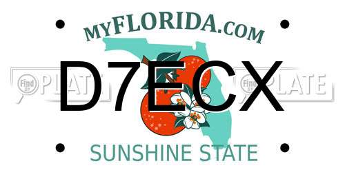 D7ECX Florida License Plate