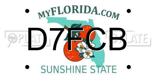 D7FCB Florida License Plate