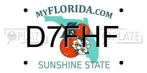 D7FHF Florida License Plate