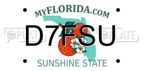 D7FSU Florida License Plate