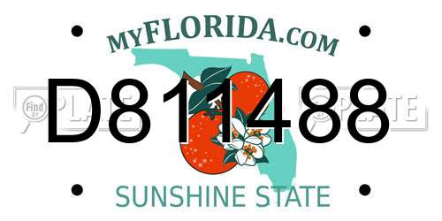 D811488 Florida License Plate