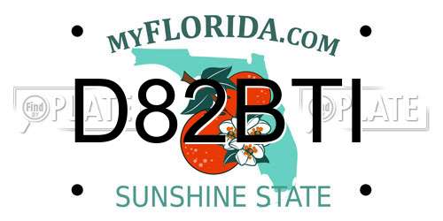 D82BTI Florida License Plate