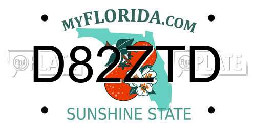 D82ZTD Florida License Plate