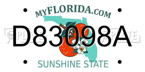 D83098A Florida License Plate