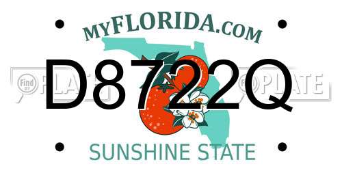 D8722Q Florida License Plate