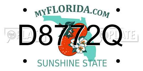 D8772Q Florida License Plate