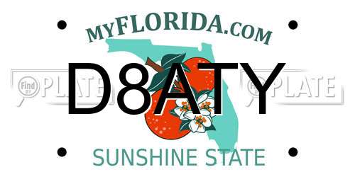 D8ATY Florida License Plate