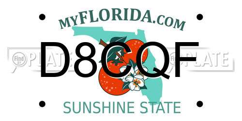 D8CQF Florida License Plate