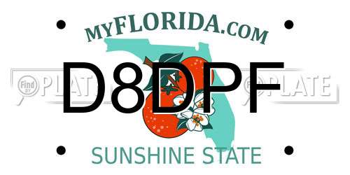 D8DPF Florida License Plate