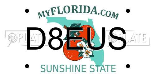 D8EUS Florida License Plate