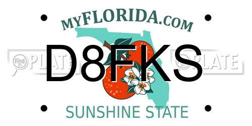 D8FKS Florida License Plate