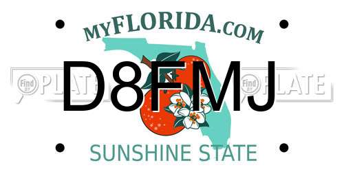 D8FMJ Florida License Plate