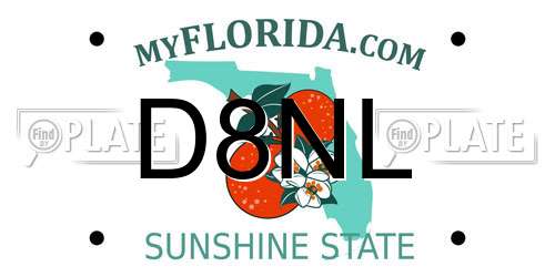 D8NL Florida License Plate