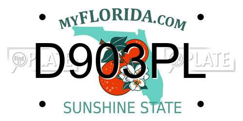 D903PL Florida License Plate