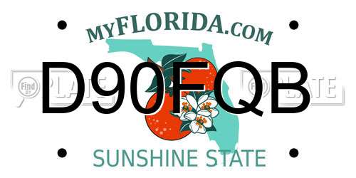 D90FQB Florida License Plate