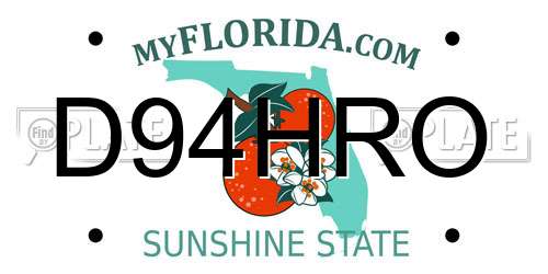 D94HRO Florida License Plate