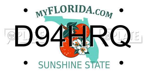 D94HRQ Florida License Plate