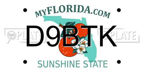 D9BTK Florida License Plate