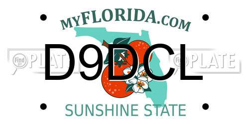 D9DCL Florida License Plate