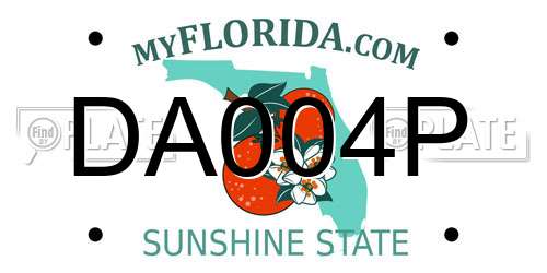 DA004P Florida License Plate