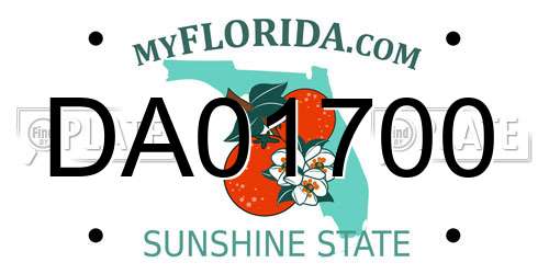DA01700 Florida License Plate