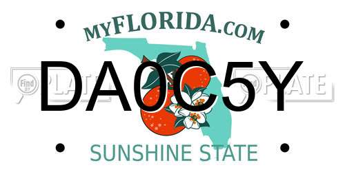 DA0C5Y Florida License Plate