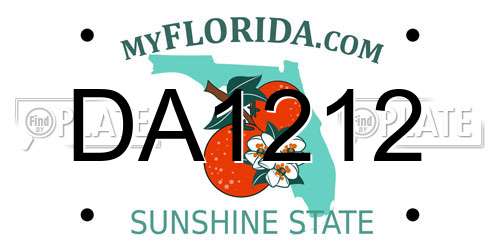DA1212 Florida License Plate