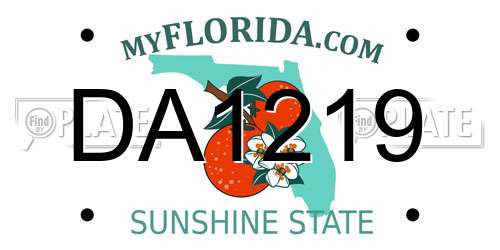 DA1219 Florida License Plate