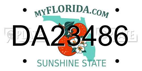 DA23486 Florida License Plate