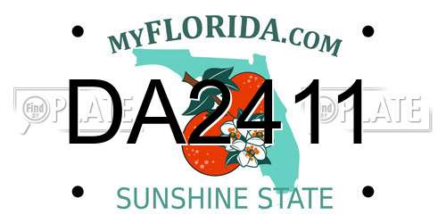DA2411 Florida License Plate