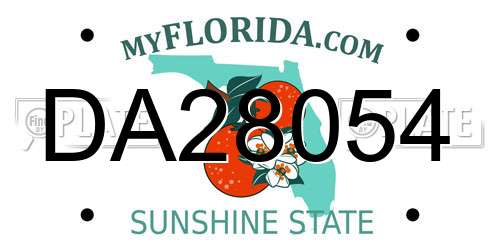 DA28054 Florida License Plate