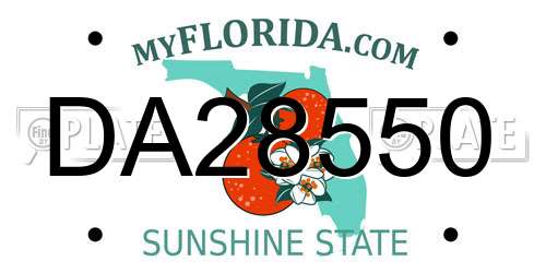 DA28550 Florida License Plate