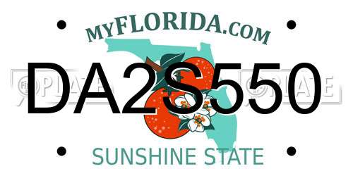 DA2S550 Florida License Plate