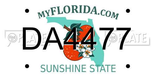 DA4477 Florida License Plate