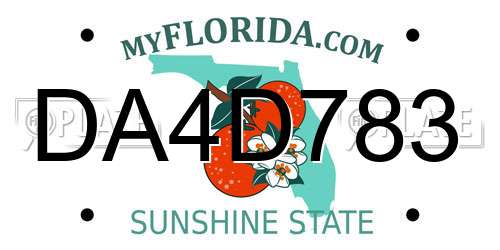 DA4D783 Florida License Plate