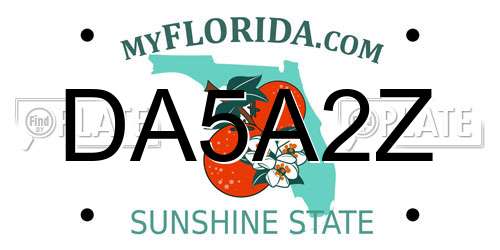 DA5A2Z Florida License Plate