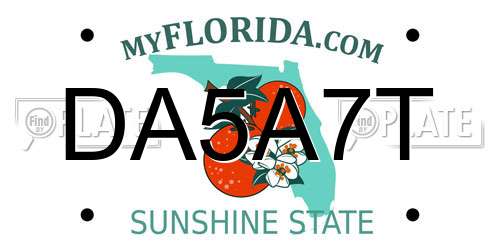 DA5A7T Florida License Plate