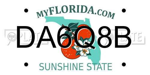 DA6Q8B Florida License Plate