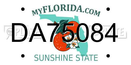 DA75084 Florida License Plate