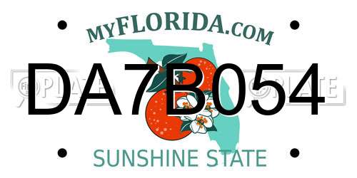 DA7B054 Florida License Plate