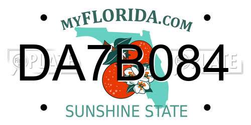 DA7B084 Florida License Plate