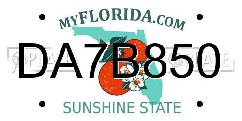 DA7B850 Florida License Plate