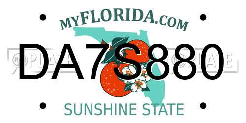 DA7S880 Florida License Plate