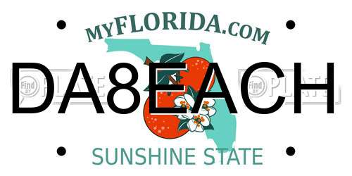DA8EACH Florida License Plate