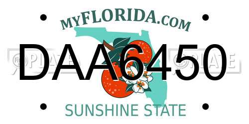 DAA6450 Florida License Plate