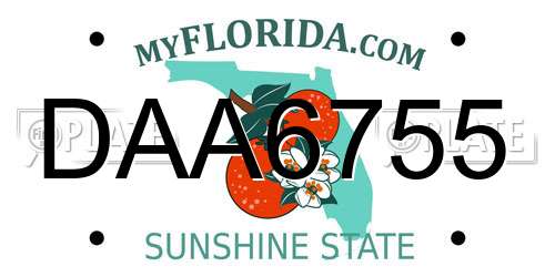 DAA6755 Florida License Plate