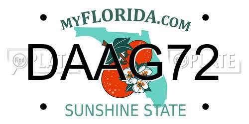 DAAG72 Florida License Plate