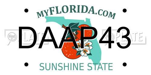 DAAP43 Florida License Plate