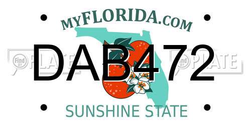 DAB472 Florida License Plate